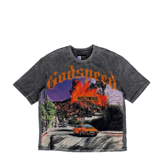 Godspeed Los Scandalous Washed Graphic T-Shirt 'Grey' - 85% Scale - Angle 2