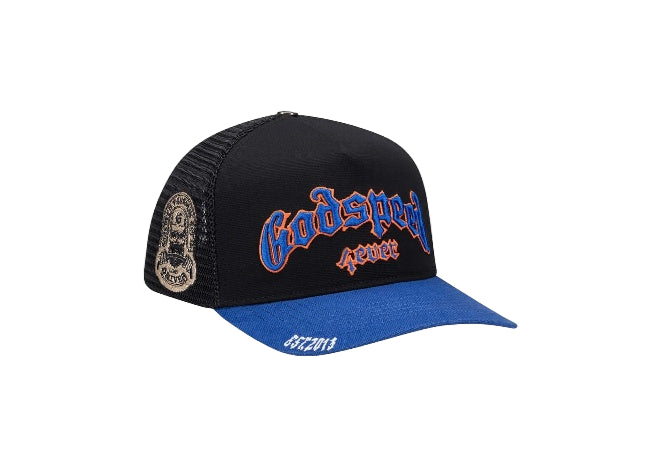 Godspeed Hats 09 'Black Blue Orange Boom' Godspeed GS Forever Trucker Men's Hat
