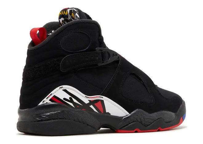 Air Jordan 8 BOYS black true red white kids sneaker, side view