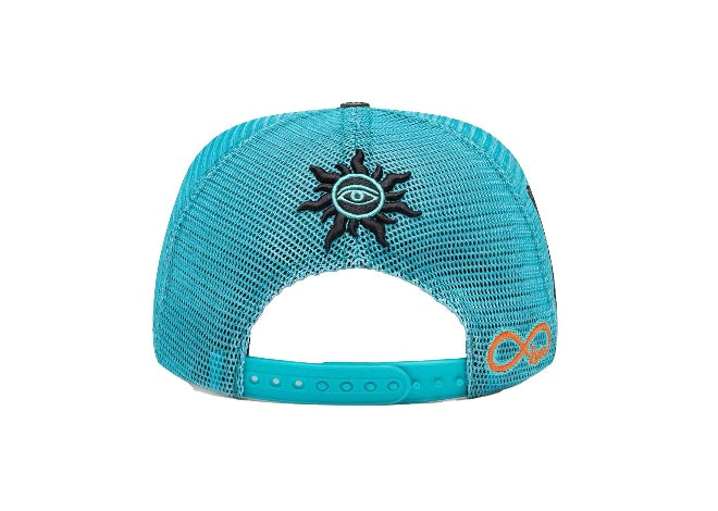 Godspeed Forever Trucker Hat Turquoise – New York Exclusive Streetwear Cap with Embroidered Logo