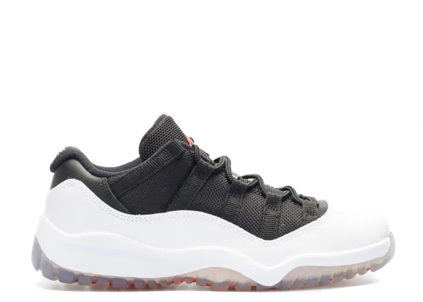 Jordan 11 Retro Low PS white, black and true red sneakers