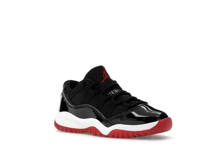 Jordan 11 Retro Low PS Bred black and red preschool shoes FV5116-006