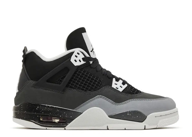 Air Jordan 4 GS Black Anthracite White kids sneaker.