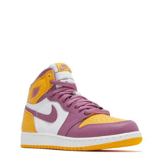 Air Jordan 1 High OG (GS) 'University Gold / Light Bordeaux' - 75% Scale - Angle 2