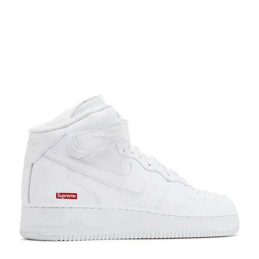 Nike Supreme x Air Force 1 Mid 'Box Logo - Triple White' - Angle 2