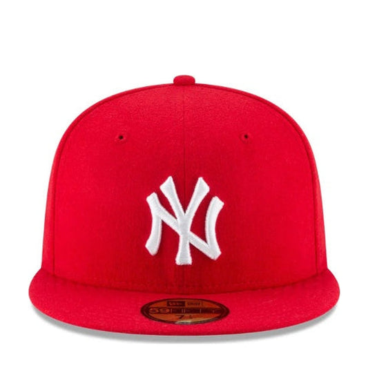New York Yankees Scarlet Basic 59FIFTY Fitted 'Red And White' - 85% Scale - Angle 2