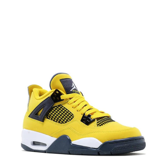 Air Jordan 4 Retro (GS) 'Tour Yellow Dark Blue Grey' - 75% Scale - Angle 2