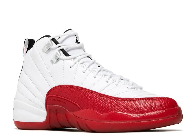 Air Jordan 12 White Black Varsity Red Kids Sneaker