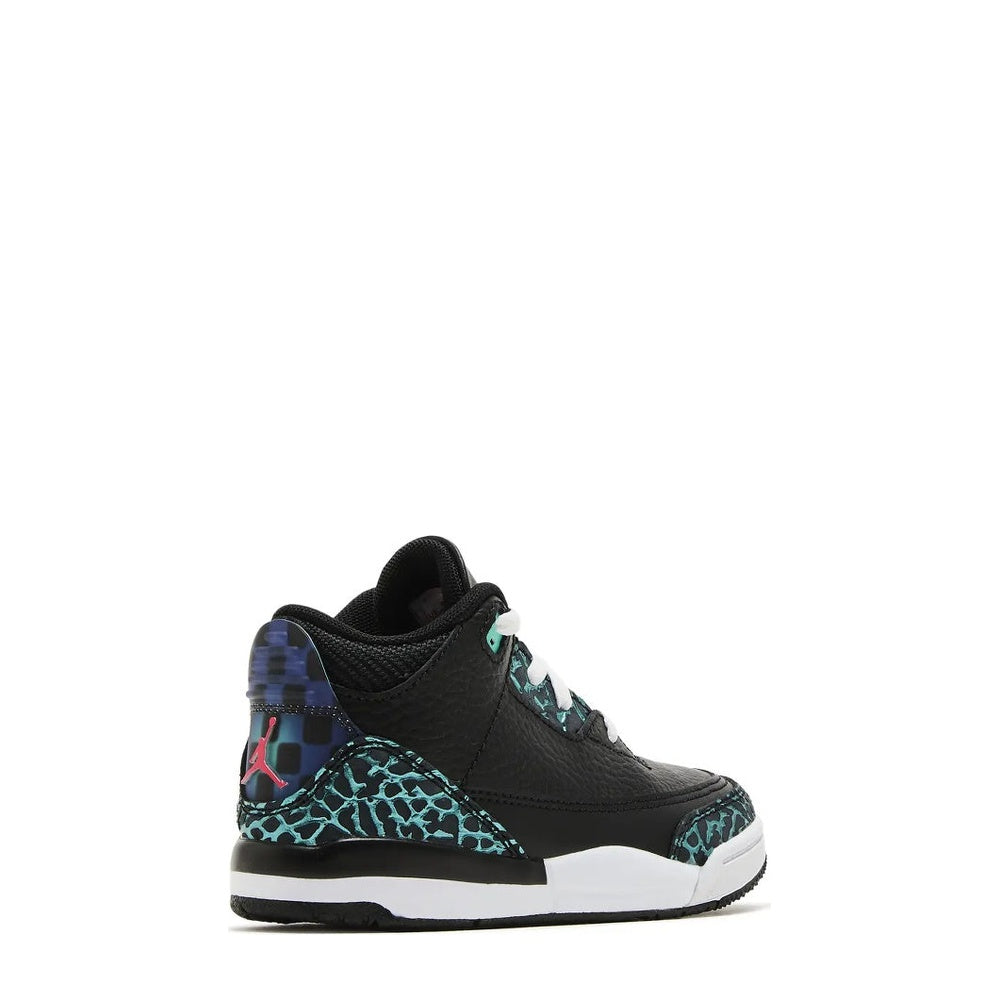 Air Jordan 3 Retro (TD) 'Black Siren Red Hyper Jade' - Angle 3
