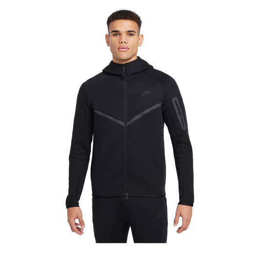Nike Tech Fleece Full-Zip Hoodie 'Athletic Black' - 85% Scale - Angle 2