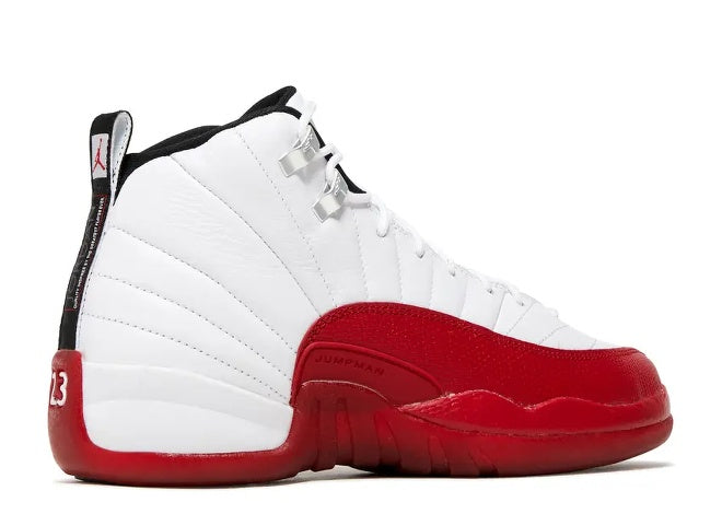 Classic Air Jordan 12 Boys White Varsity Red Sneaker