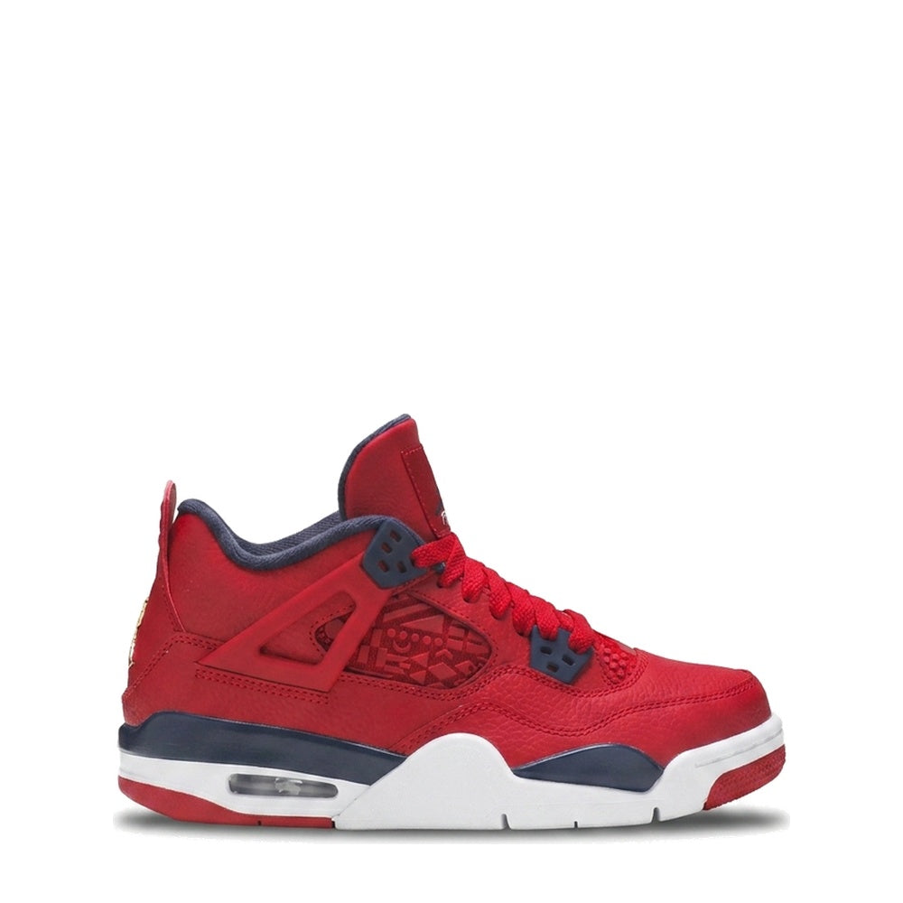 Air Jordan 4 Retro (GS) 'Gym Red Obsidian White' sneaker, side view