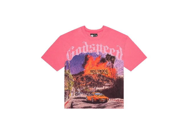 Godspeed Los Scandalous Pink Wash Tee Men’s – Premium Streetwear T-Shirt, Exclusive LA Graphic, Vibrant Pink Wash