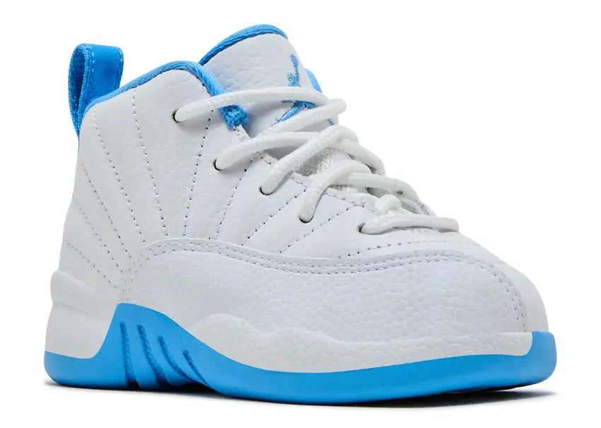 Jordan 12 Retro TD toddler basketball shoes white/University Blue
