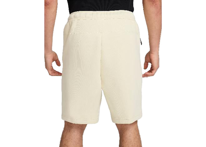Off-White Nike Mens Club Fleece Sportswear Shorts, rear view, showcasing soft fabric and relaxed fit.