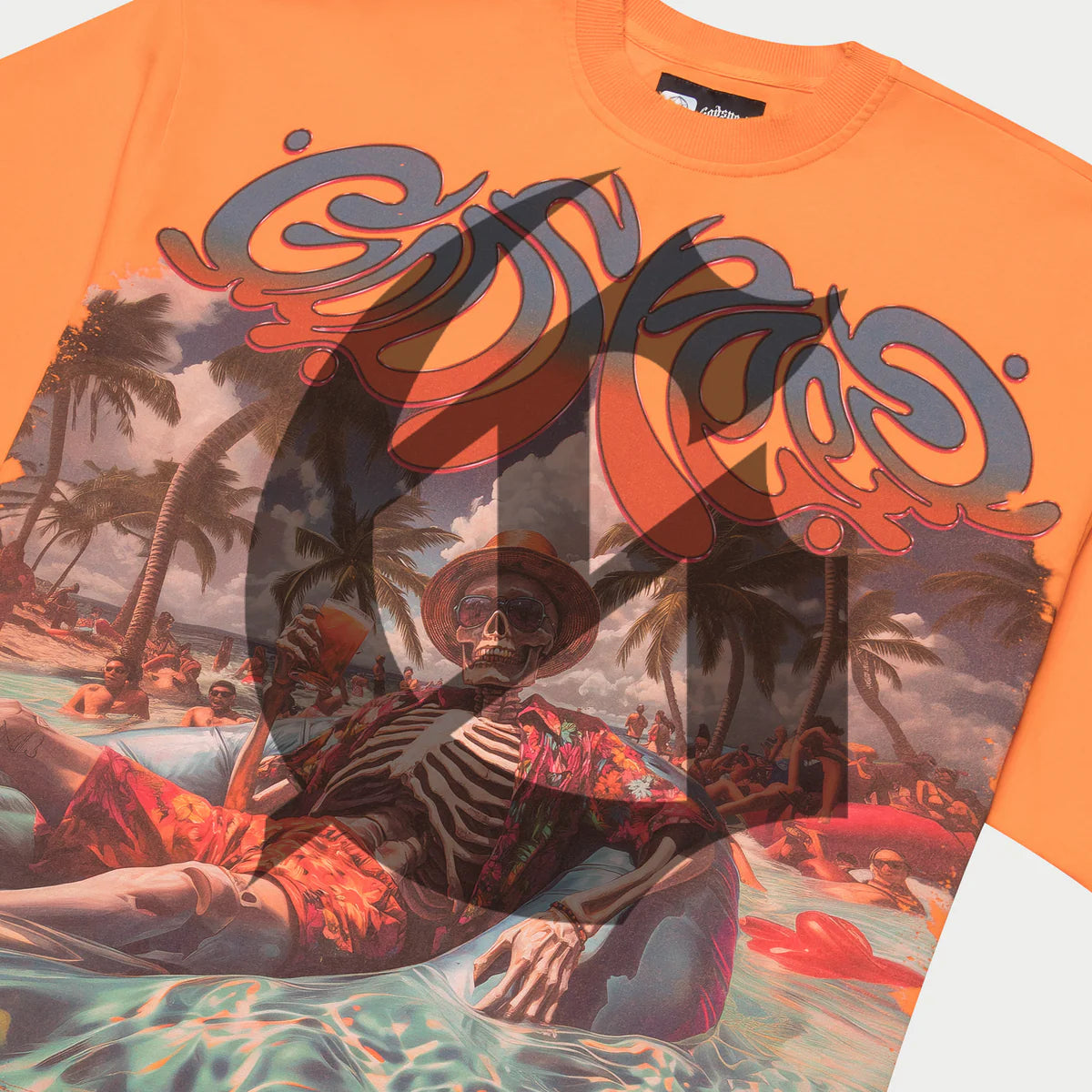 Godspeed Pool Party Tee Tangerine Men’s – Vibrant Summer Streetwear T-Shirt, Exclusive Poolside Graphic