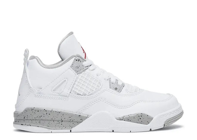 Air Jordan Jordan 4 PS White Red Tech - Grey Unisex - Kids' - Sneaker