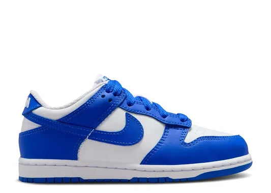 White Hyper Royal Nike Dunk Low PS Kids Athletic Sneakers