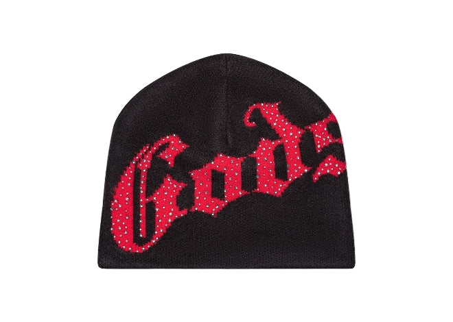 Black/Red Godspeed OG Logo studded beanie.