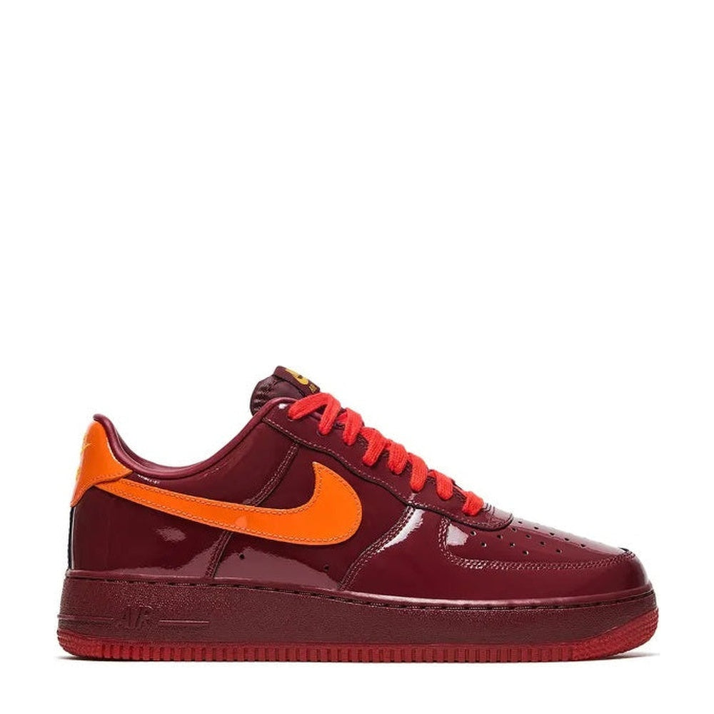 Nike Air Force 1 Low 'Patent Leather Dark Team Red' sneaker, side view