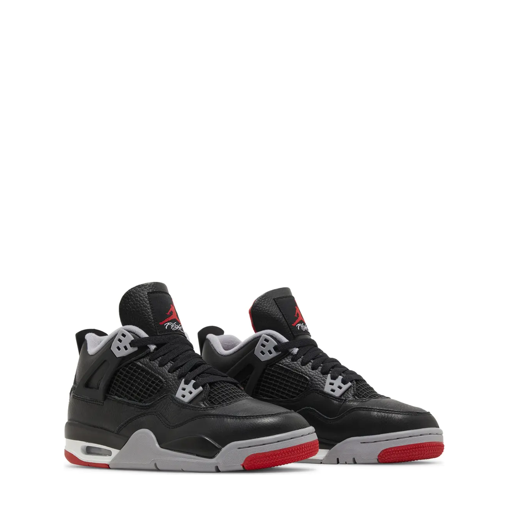 Air Jordan 4 Retro (GS) 'Black Fire Red Cement Grey' sneaker, alternate view 10
