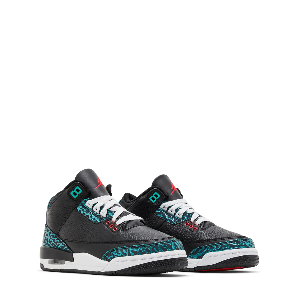Air Jordan 3 Retro (GS) 'Black Siren Red Hyper Jade' sneaker, alternate view 10