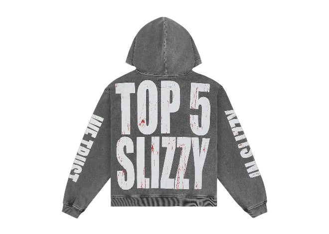 Godspeed Top 5 Slizzy VVS Hoodie 'Grey Wash' Men's Hoodie