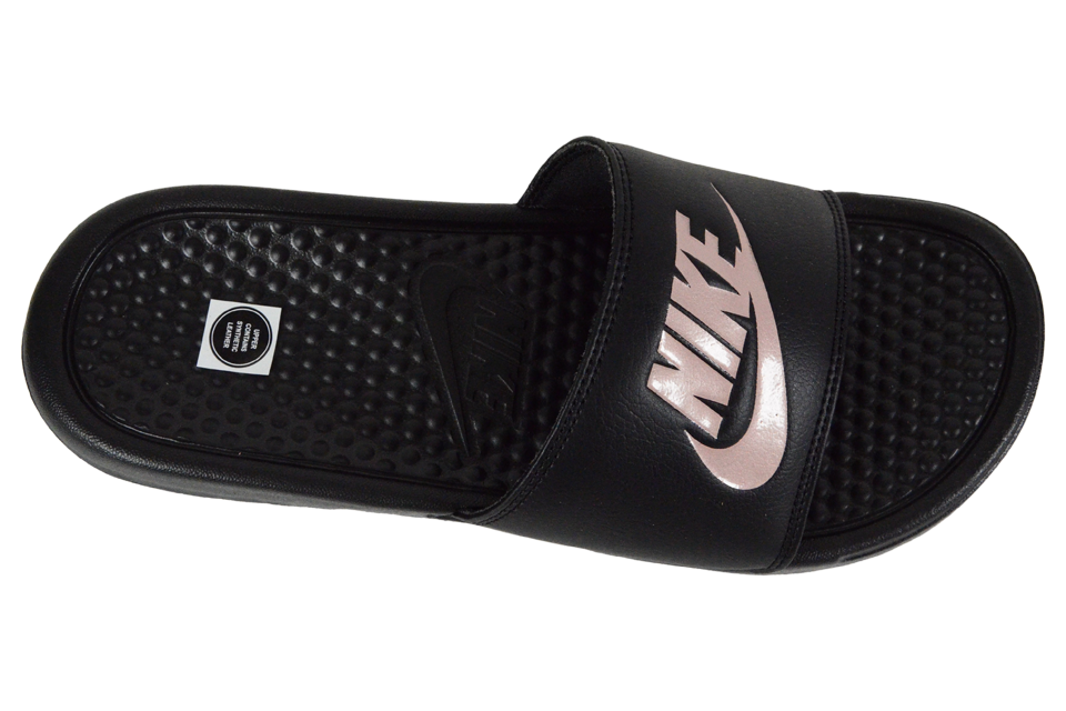 NIKE WMNS BENASSI JDI "BLACK/ROSE GOLD"
