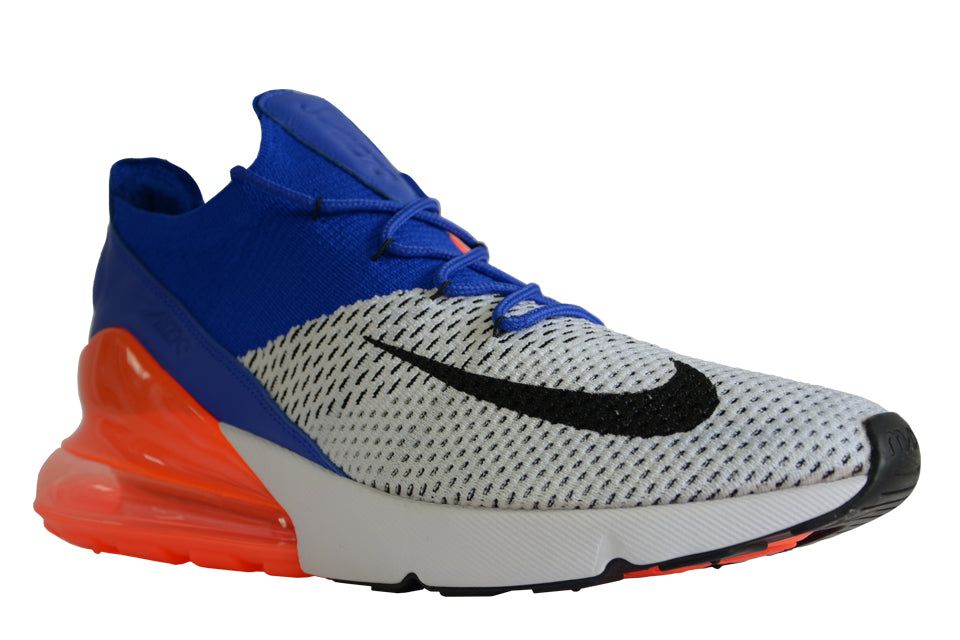 Nike Air Max 270 Flyknit "White/ Blue Blanco"