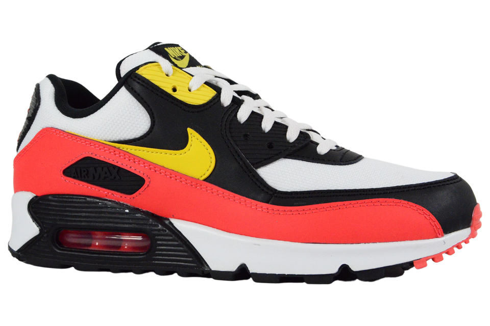 NIKE AIR MAX 90 ESSENTIAL "WHITE / CHROME YELLOW / BRIGHT CRIMSON"