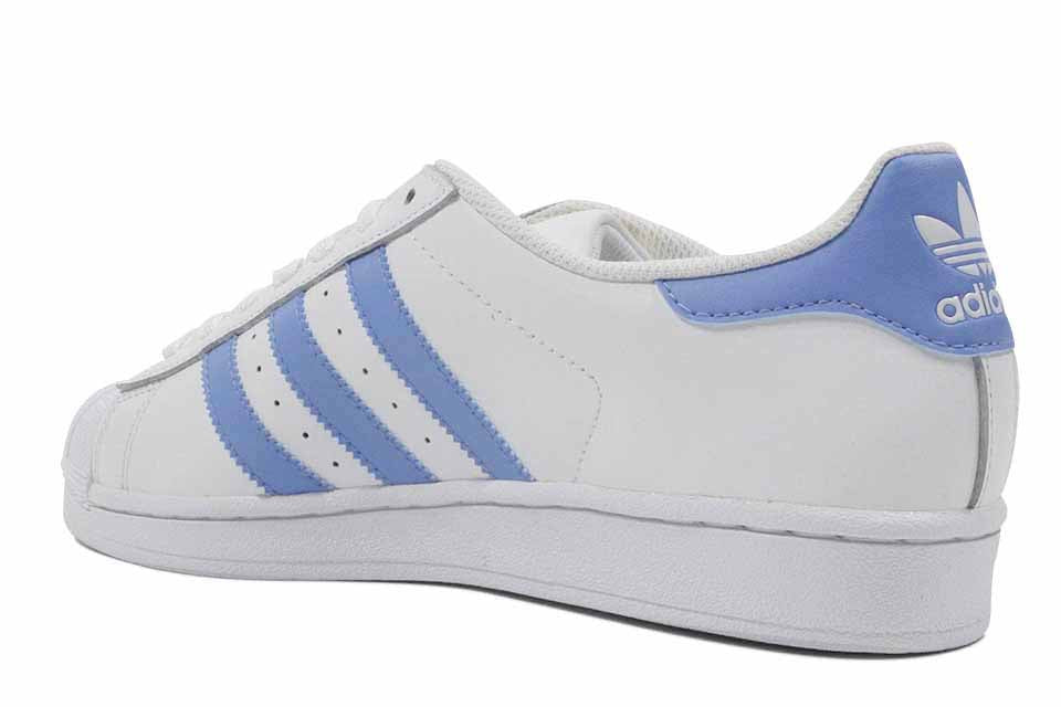 Adidas Superstar Women's "White/Light Blue/Gold"