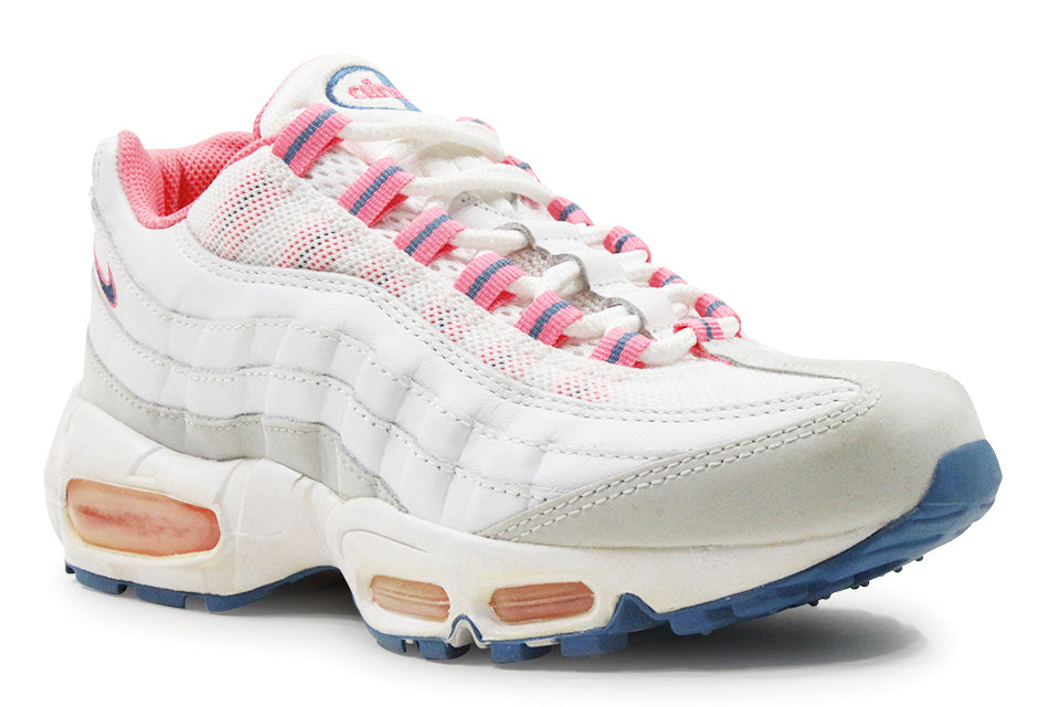 Nike Air Max 95 "White-Rift Blue-Lt Lava" Wmns by Clearance