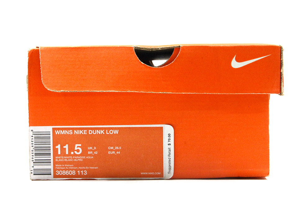 Nike Dunk Low "White-Paradise Aqua" Wmns