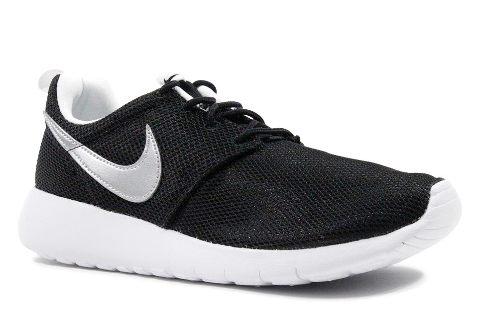 NIKE ROSHE 1 (GS) "Black/Metallic Silver"