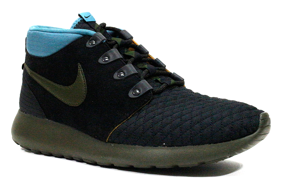 NIKE ROSHE RUN SNEAKERBOOT "Black/Teal-Gold"