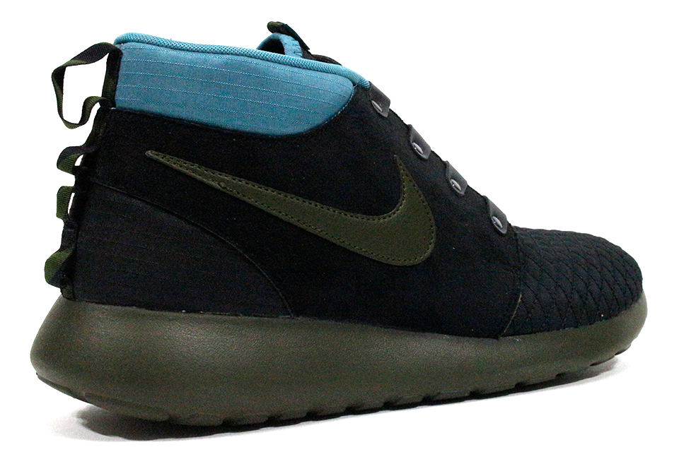 NIKE ROSHE RUN SNEAKERBOOT "Black/Teal-Gold"