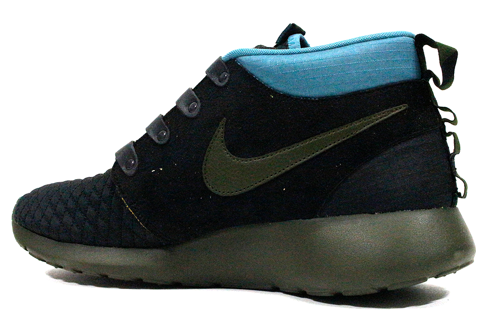 NIKE ROSHE RUN SNEAKERBOOT "Black/Teal-Gold"