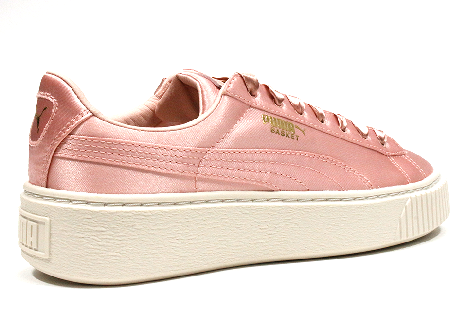 Puma Basket Platform Satin "Silver Pink" Wmns