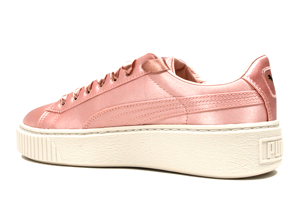 Puma Basket Platform Satin "Silver Pink" Wmns