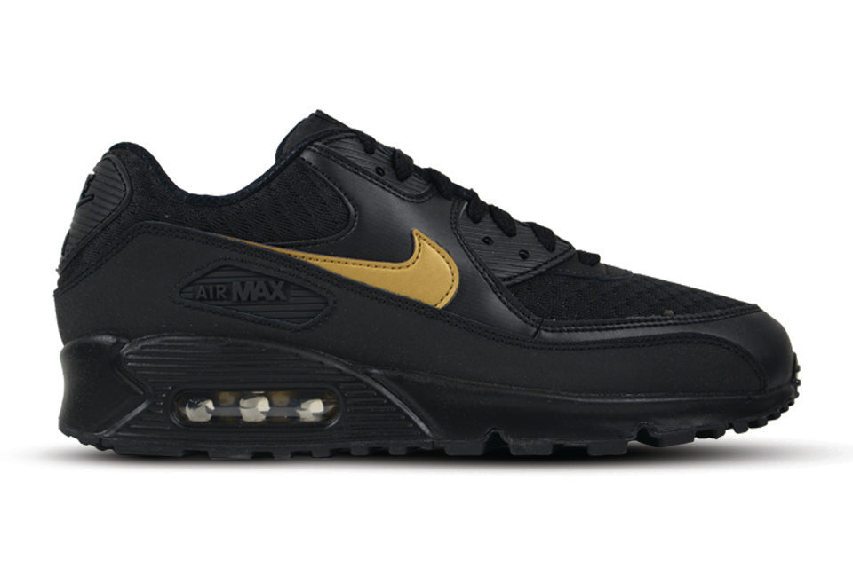 NIKE AIR MAX 90 ESSENTIAL "BLACK / METALLIC GOLD"