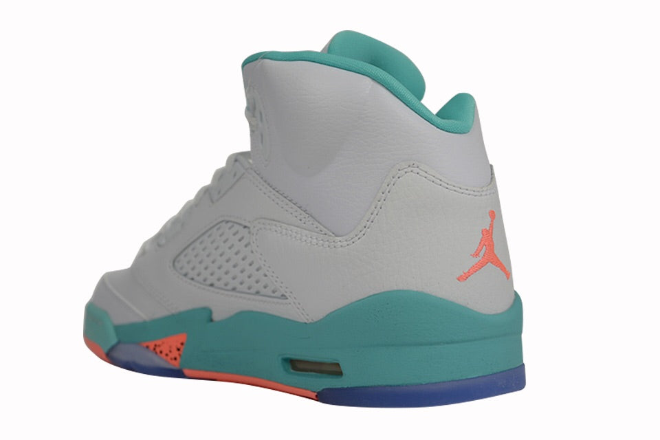 Air Jordan 5 Retro Kids "White Aqua Crimson"