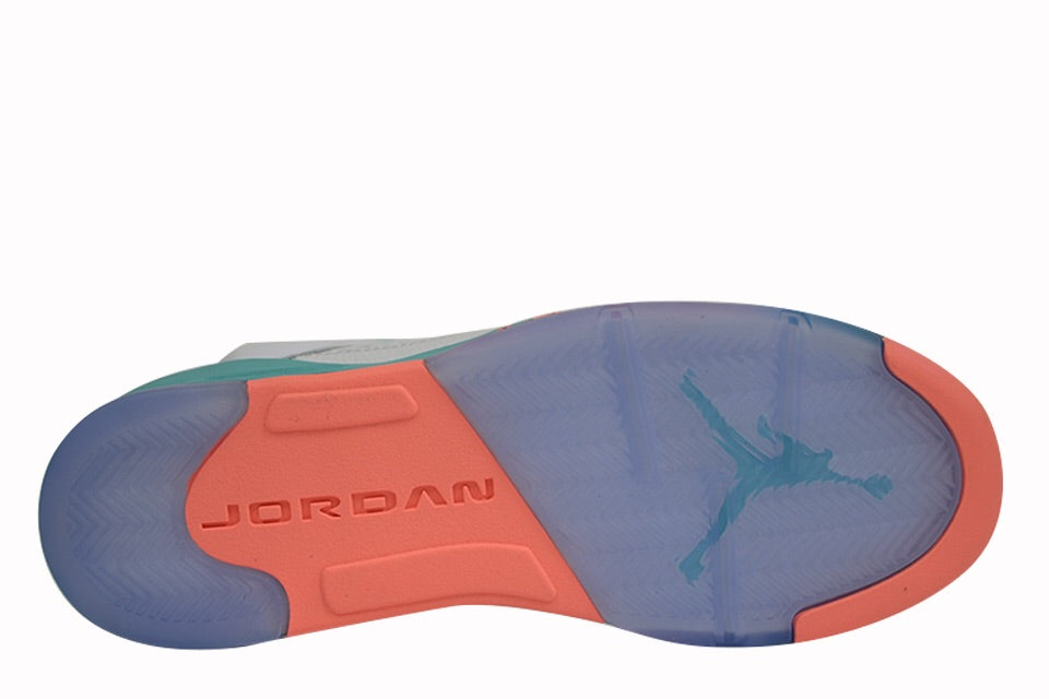 Air Jordan 5 Retro Kids "White Aqua Crimson"