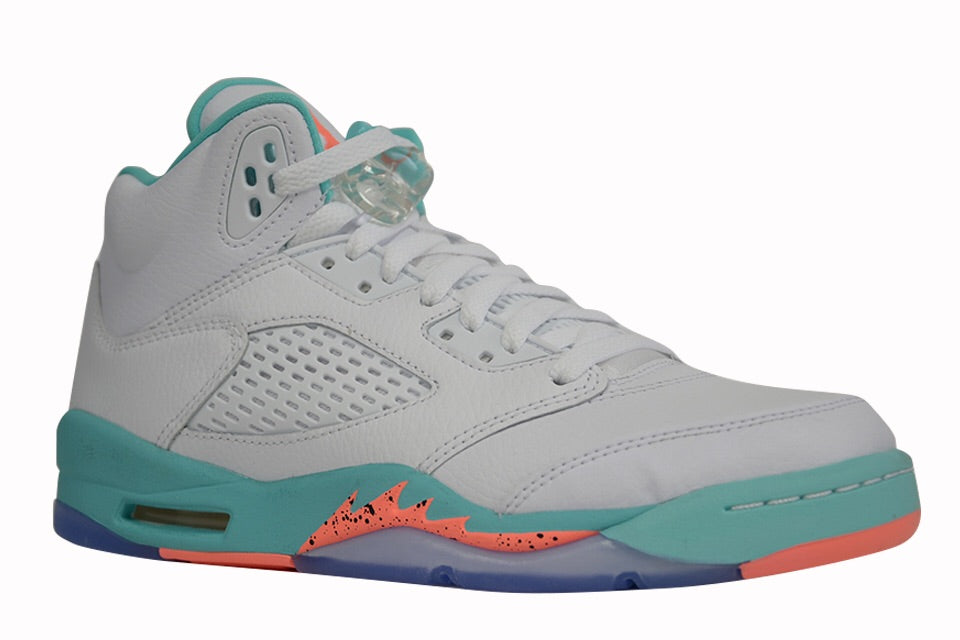 Air Jordan 5 Retro Kids "White Aqua Crimson"