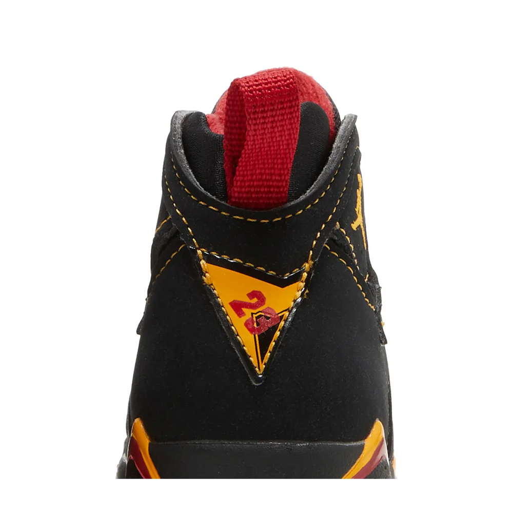 Air Jordan 7 Retro (TD) 'Black Citrus Varsity Red' sneaker, alternate view 8