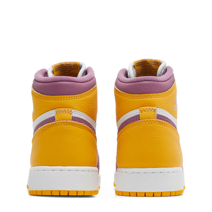 Air Jordan 1 Retro High OG (GS) 'University Gold/Light Bordeaux' sneaker, alternate view 8