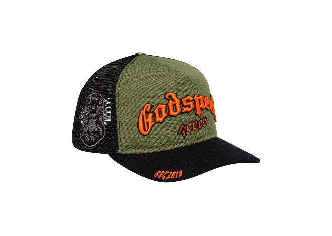 Godspeed Hats 08 'Olive Orange' Godspeed GS Forever Trucker Men's Hat
