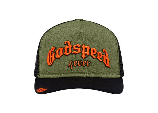 Godspeed Hats 08 'Olive Orange' Godspeed GS Forever Trucker Men's Hat