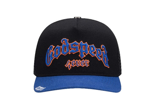 Godspeed Hats 09 'Black Blue Orange Boom' Godspeed GS Forever Trucker Men's Hat