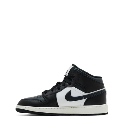 Air Jordan 1 Mid (GS) 'Black White' sneaker, alternate view 6