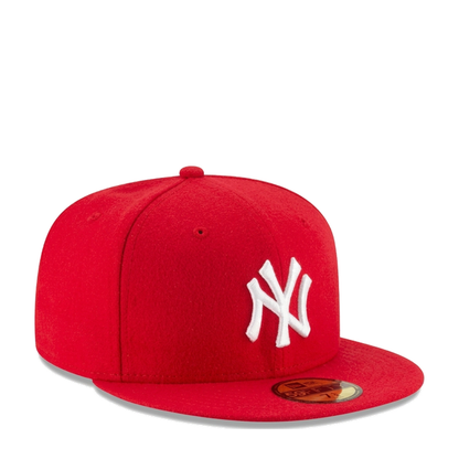 New York Yankees Scarlet Basic 59FIFTY Fitted 'Red And White' - Angle 1